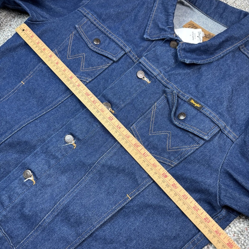 Vintage Wrangler Denim Jacket Mens Large Blue FFA Back Future Farmers Of America - Picture 6 of 11